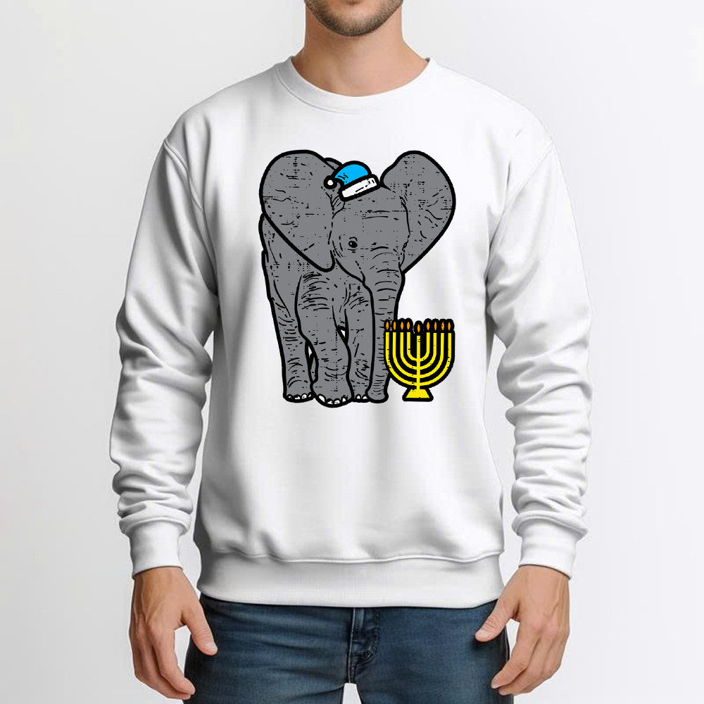 Jewish Elephant Hanukkah Holiday Idea Sweatshirt Best Gifts For Boyfriend