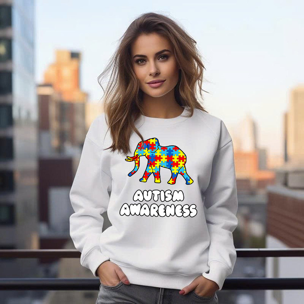 Autism Awareness Sweatshirt Elephant Puzzle Kindness Sweatshirt Gift Ideas For Autistic Teenager