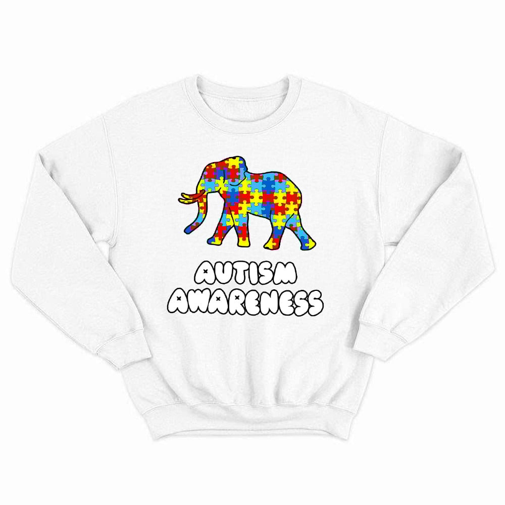 Autism Awareness Sweatshirt Elephant Puzzle Kindness Sweatshirt Gift Ideas For Autistic Teenager