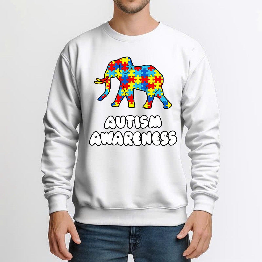 Autism Awareness Sweatshirt Elephant Puzzle Kindness Sweatshirt Gift Ideas For Autistic Teenager