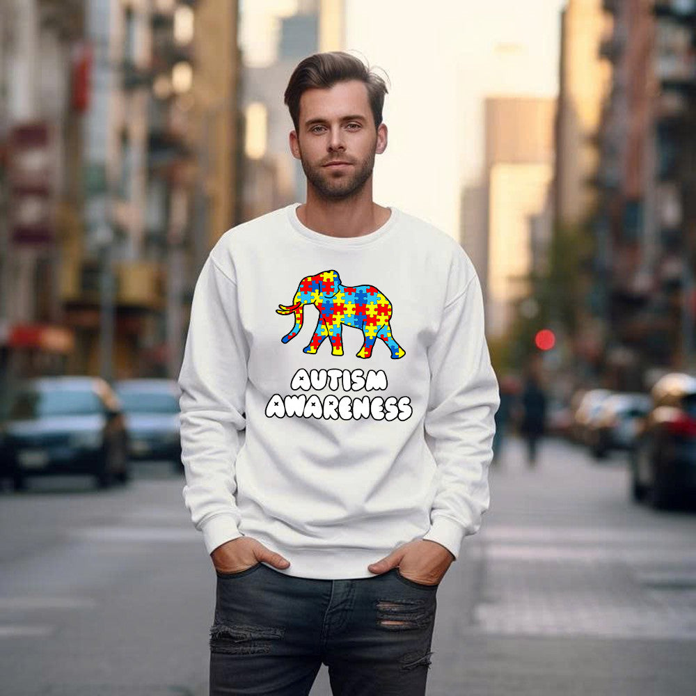 Autism Awareness Sweatshirt Elephant Puzzle Kindness Sweatshirt Gift Ideas For Autistic Teenager
