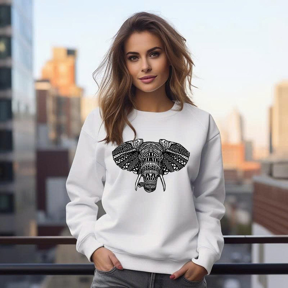 Elephant Mandala Art Shirt Elephant Spirit Animal Artsy Sweatshirt Big Sister Presents
