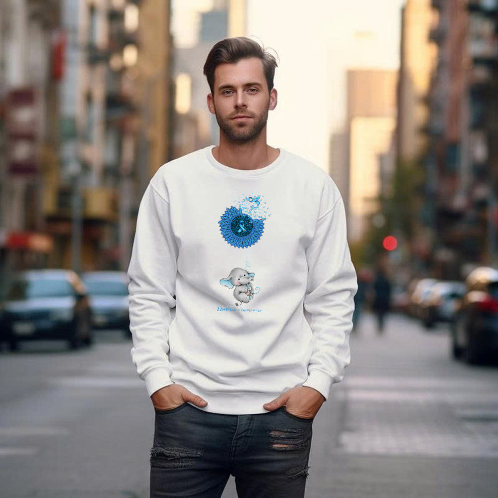 Elephant Sunflower Diabetes Awareness Shirt Cute Design Diabetes Sweatshirt Patients Gift