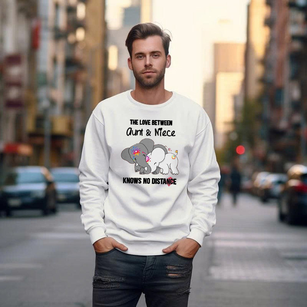 Elephant The Love Between Aunt & Niece Know No Distance Sweatshirt Cute Aunt And Niece Shirts