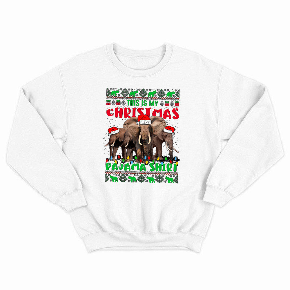 Elephant This Is My Christmas Pajama Shirt Funny Christmas Vacation Sweatshirt For Men Women