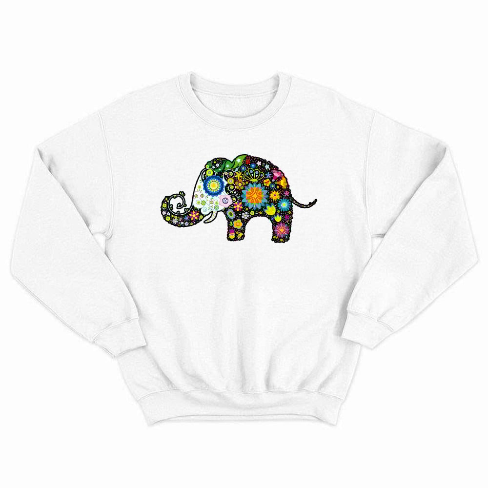 Ethnic Elephant Floral Mandala Sweatshirt Native American Spiritual Apparel Gifts