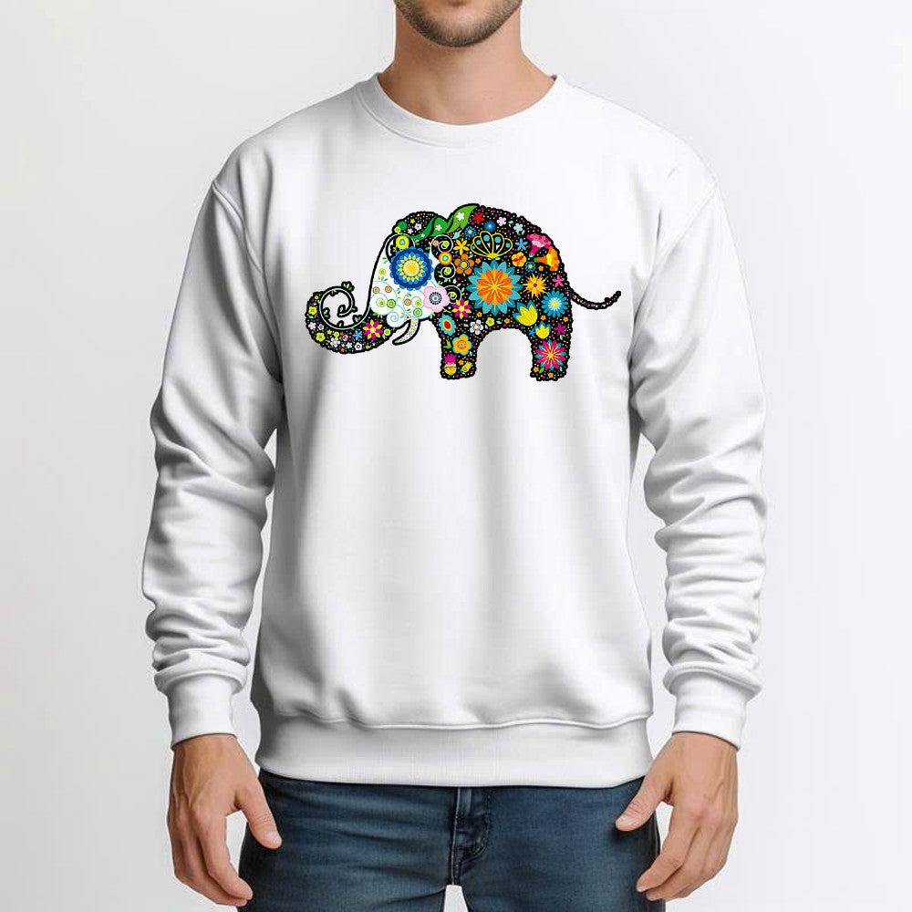 Ethnic Elephant Floral Mandala Sweatshirt Native American Spiritual Apparel Gifts