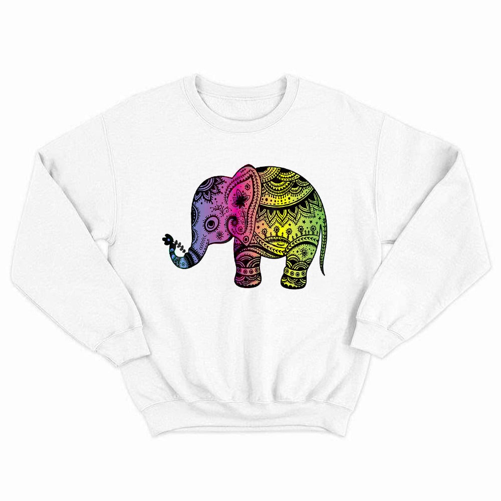 Elephant Mandala Sweatshirt Yogi Elephant Mandala Art Sweatshirt Hindu Religious Gift
