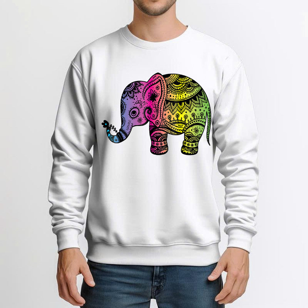 Elephant Mandala Sweatshirt Yogi Elephant Mandala Art Sweatshirt Hindu Religious Gift