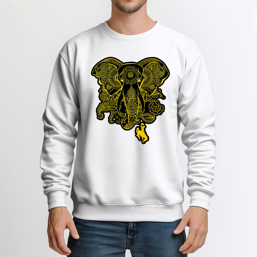 Elephant Mandala Wyoming Cowboys Sweatshirt Wyoming Cowboys Jersey Football Sweatshirt Clothing
