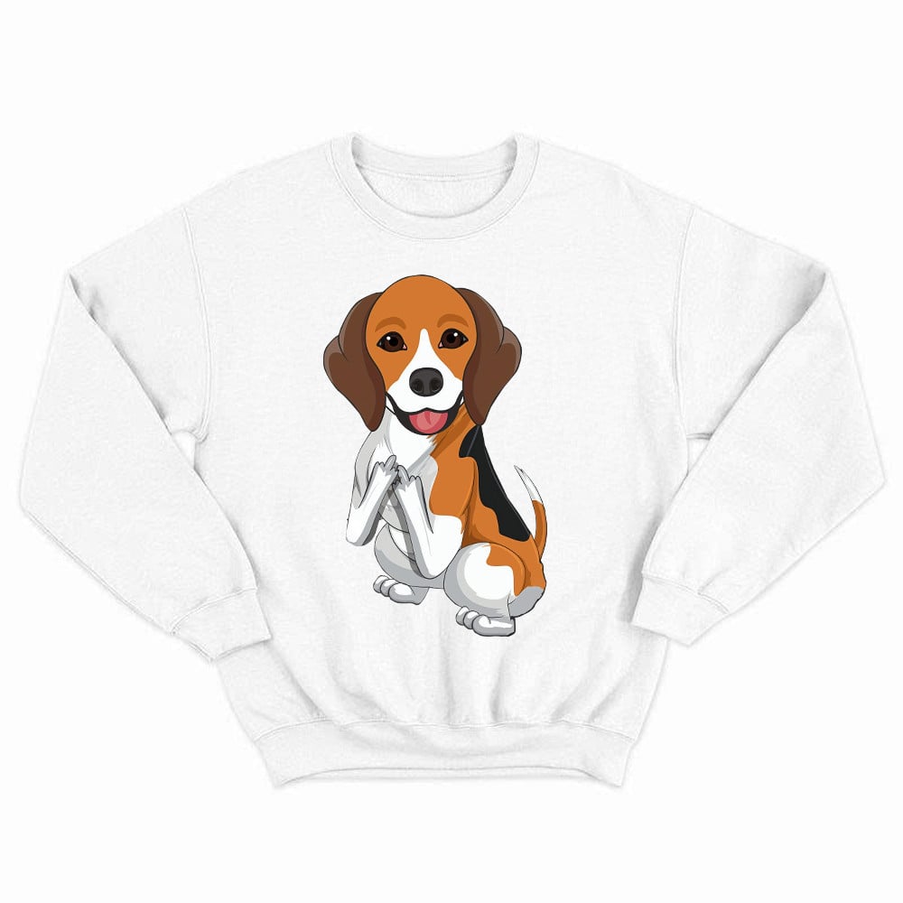 Beagle With Middle Finger Shirt Funny Design Sweatshirt Gifts For Beagle Lovers
