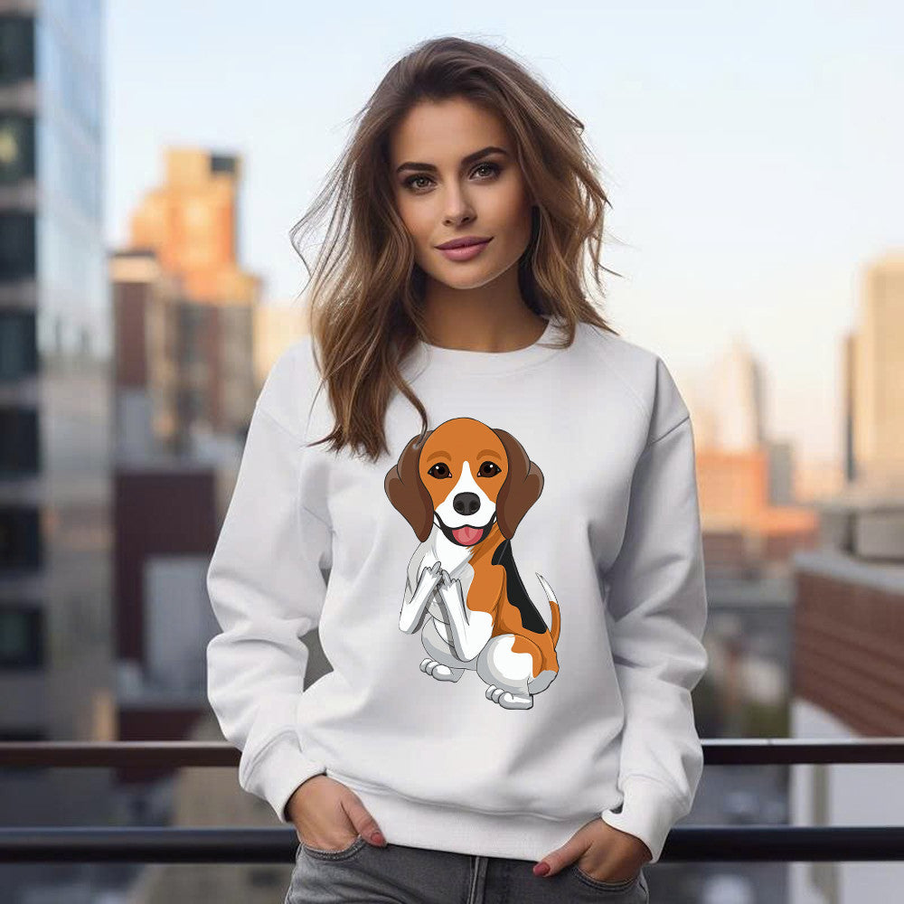 Beagle With Middle Finger Shirt Funny Design Sweatshirt Gifts For Beagle Lovers