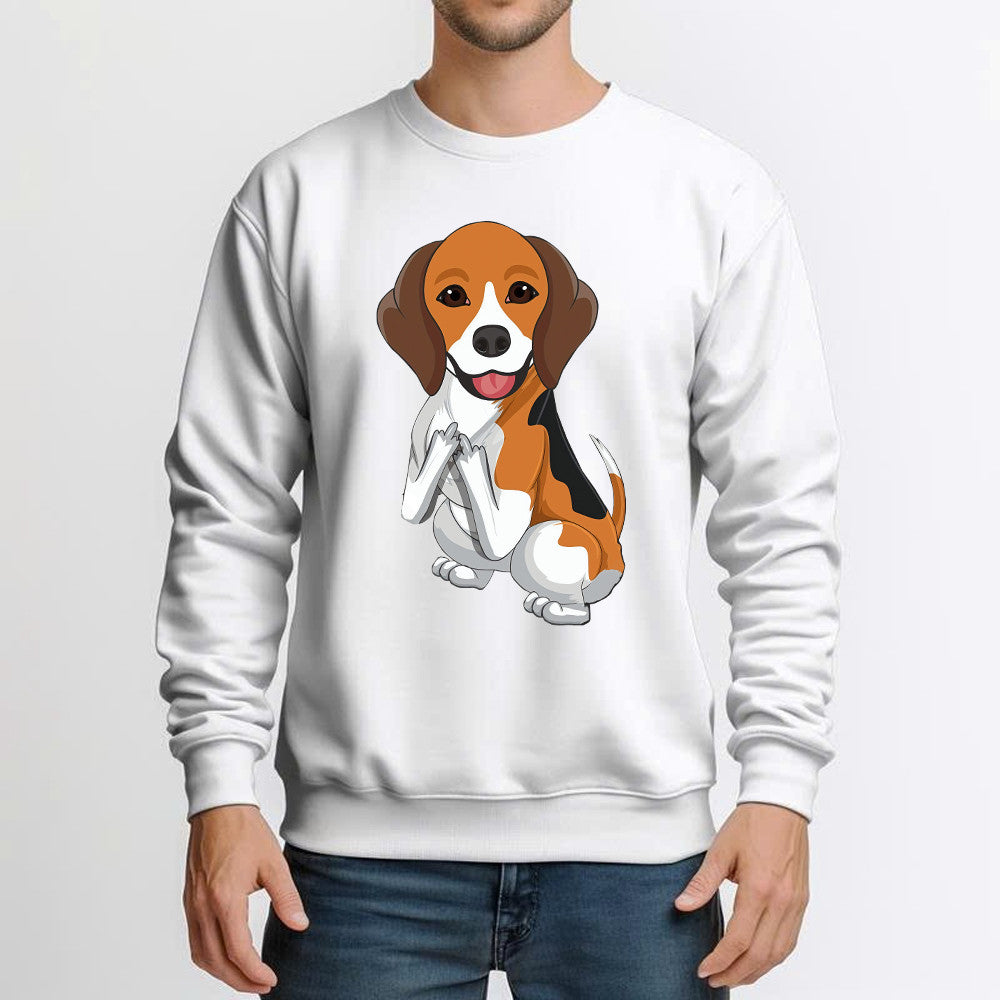 Beagle With Middle Finger Shirt Funny Design Sweatshirt Gifts For Beagle Lovers