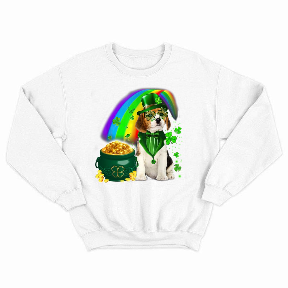 Beagle Dog Irish Leprechaun Sweatshirt Beagle Lover Cute St Patricks Day Shirt Big Brother Gifts