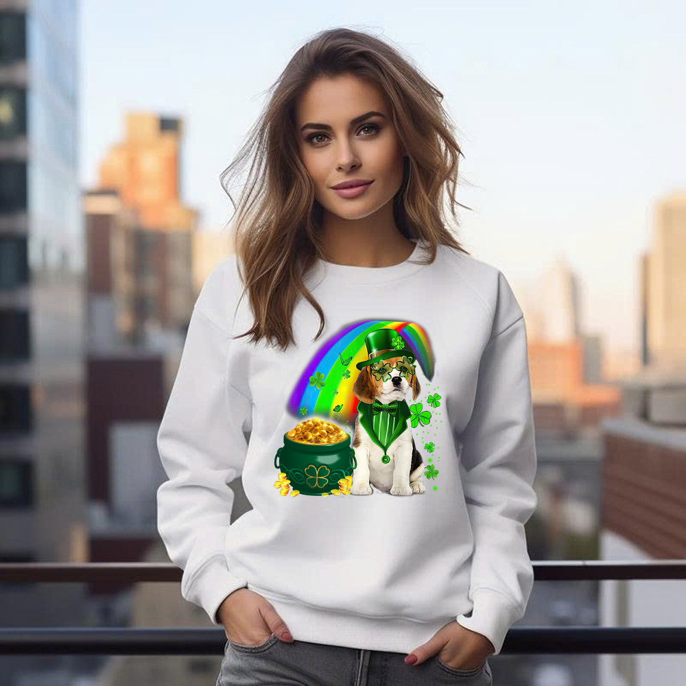 Beagle Dog Irish Leprechaun Sweatshirt Beagle Lover Cute St Patricks Day Shirt Big Brother Gifts
