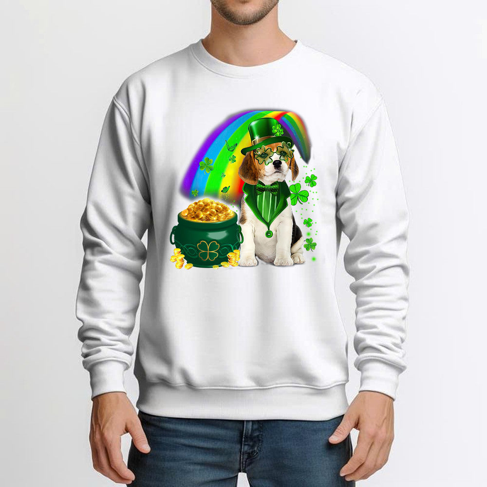 Beagle Dog Irish Leprechaun Sweatshirt Beagle Lover Cute St Patricks Day Shirt Big Brother Gifts