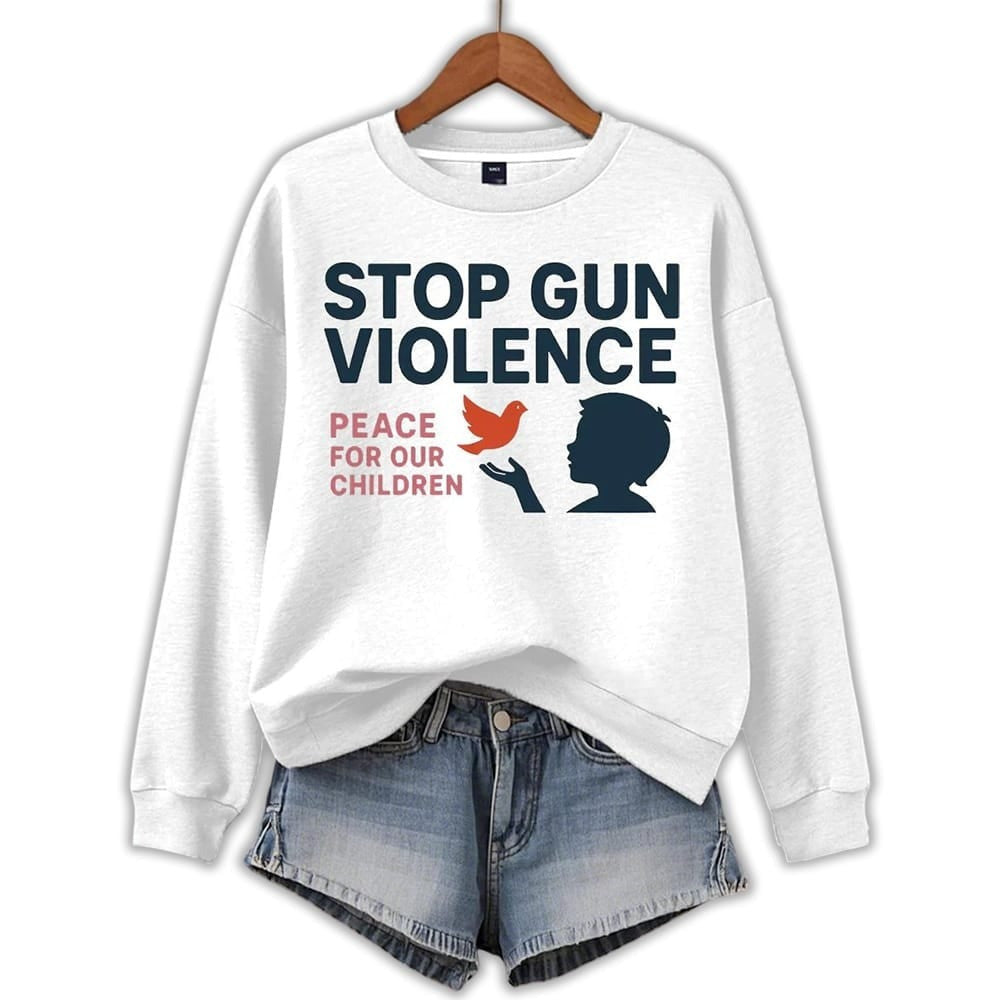 Charlie Kirk Sweatshirt Stop Gun Violence Peace For Our Children Gift For Patriots