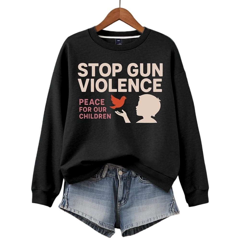 Charlie Kirk Sweatshirt Stop Gun Violence Peace For Our Children Gift For Patriots