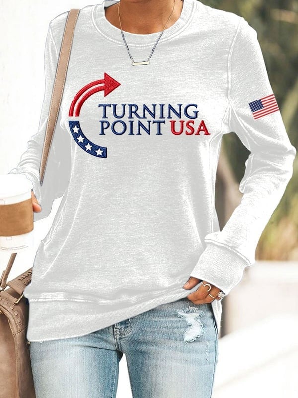 Charlie Kirk The Turning Point USA Women's Sweatshirt TPUSA Merch Inspired Apparel