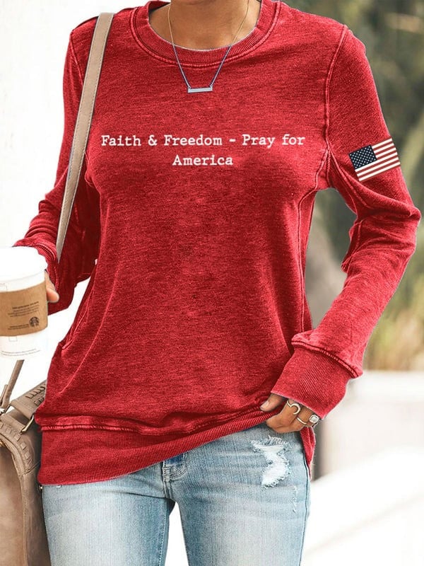 RIP Charlie Kirk Freedom Women's Sweatshirt C.K. Faith And Freedom Pray For America