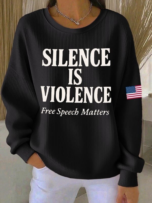 Charlie Kirk Sweatshirt Silence Is Violence Free Speech Matters Gift For Trump Supporters