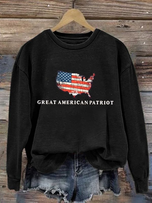 Charlie Kirk Great American Patriot Sweatshirt Tribute To Charlie Kirk Merch MAGA Gifts