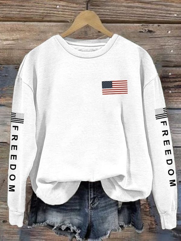 Charlie Kirk Freedom Sweatshirt American Flag TPUSA Merch Gift For Trump Supporters