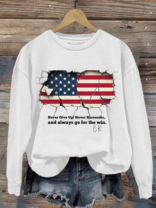 Charlie Kirk Sweatshirt Never Give Up Never Surrender TPUSA Merch Gift For Patriots