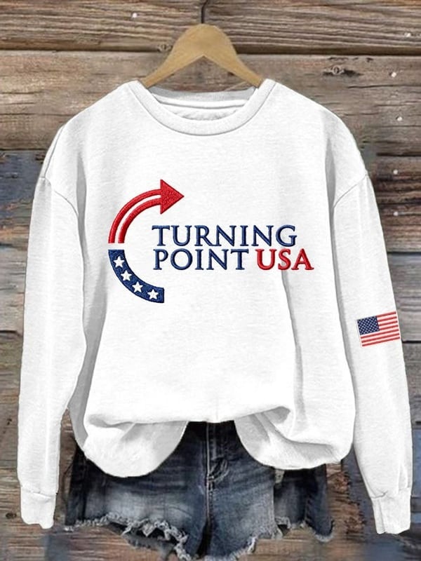 Charlie Kirk Turning Point USA Sweatshirt TPUSA Merch Patriotic Gifts For Women