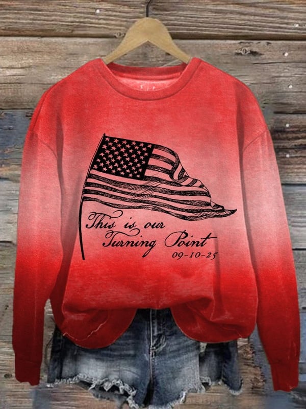 Charlie Kirk Sweatshirt This Is Our Turning Point TPUSA Merch Patriotic Gifts For Women