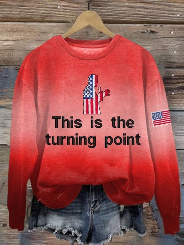 Charlie Kirk Sweatshirt Women's This Is The Turning Point TPUSA Merch Gift For Supporters