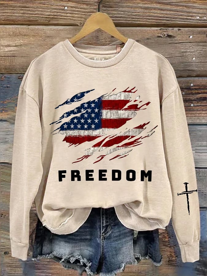 Charlie Kirk Freedom Sweatshirt American Flag RIP Charlie Kirk Apparel Freedom Clothing