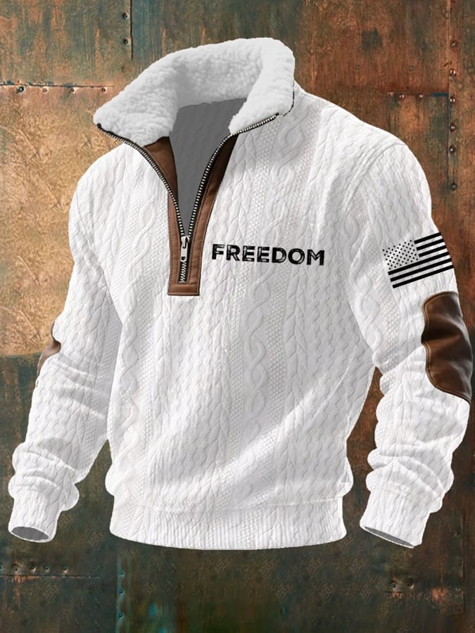 Charlie Kirk Freedom Collar Zipper Sweatshirt American Flag TPUSA Merch Gift For Supporters