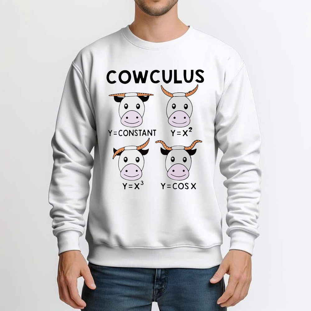 Cowculus Sweatshirt Funny Design Cow Learns Math Gifts For Everyone