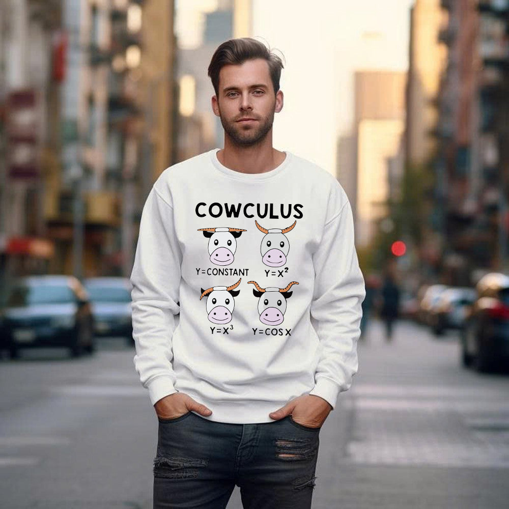 Cowculus Sweatshirt Funny Design Cow Learns Math Gifts For Everyone