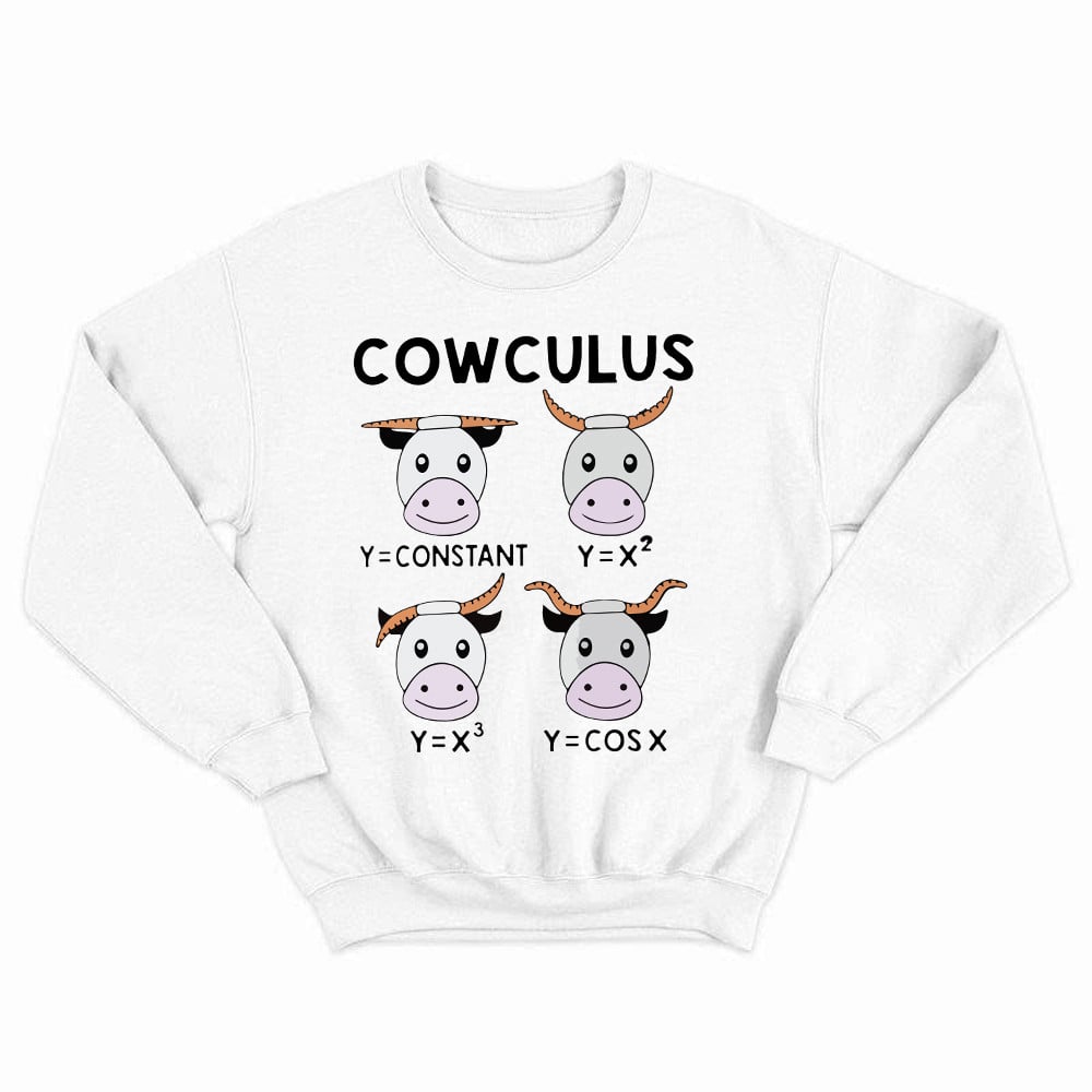 Cowculus Sweatshirt Funny Design Cow Learns Math Gifts For Everyone