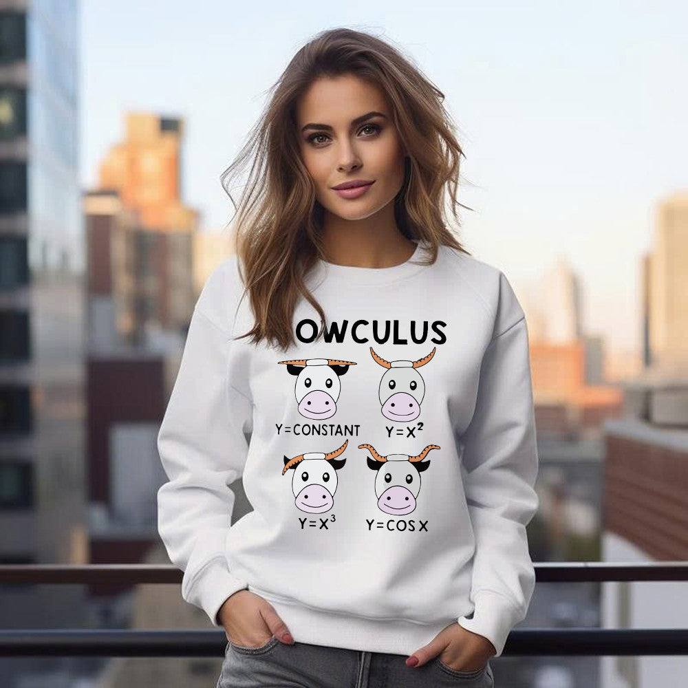 Cowculus Sweatshirt Funny Design Cow Learns Math Gifts For Everyone