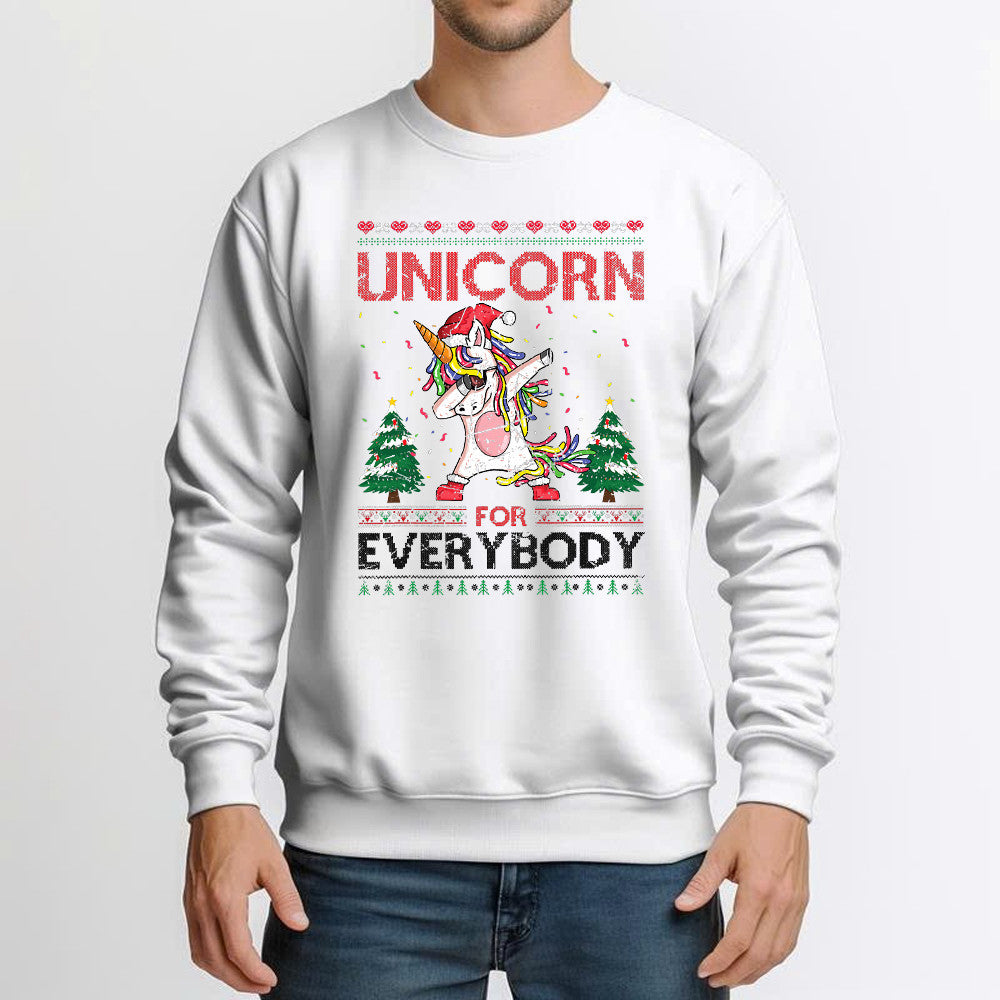 Dabbing Unicorn For Everybody Christmas Sweatshirt Fun Christmas Gifts For Unicorn Lovers
