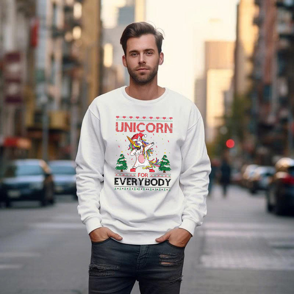 Dabbing Unicorn For Everybody Christmas Sweatshirt Fun Christmas Gifts For Unicorn Lovers