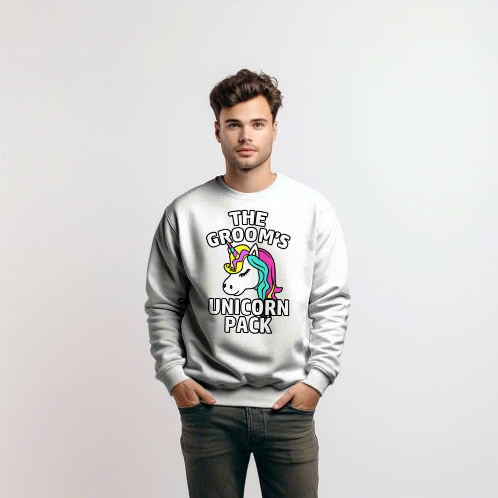 The Groom's Unicorn Pack Sweatshirt Funny Groomsmen Shirts Gifts For Dude Friends