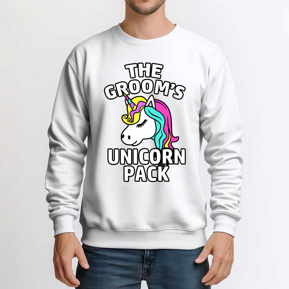 The Groom's Unicorn Pack Sweatshirt Funny Groomsmen Shirts Gifts For Dude Friends