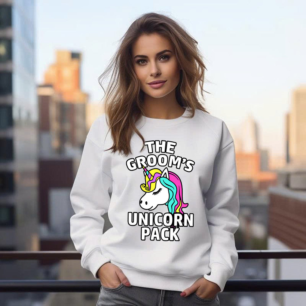 The Groom's Unicorn Pack Sweatshirt Funny Groomsmen Shirts Gifts For Dude Friends
