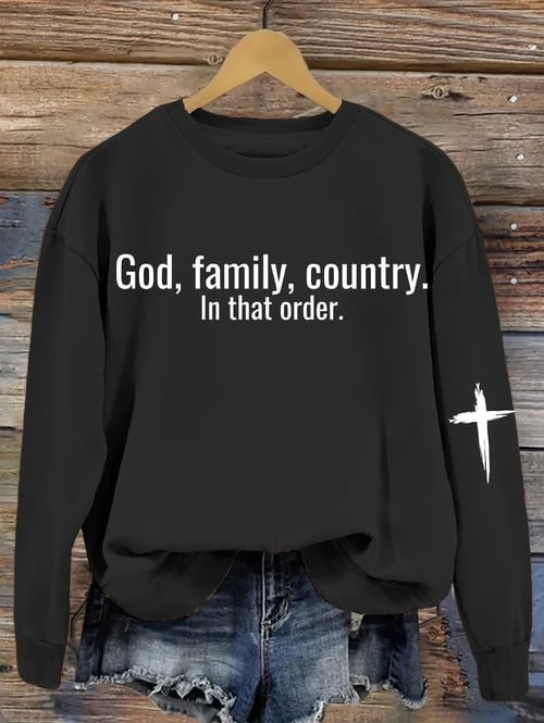 Red Charlie Kirk Sweatshirt God Family Country In That Order October 14 Birthday Gifts