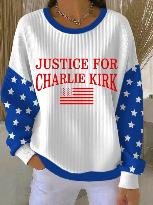 Justice For Charlie Kirk Sweatshirt American Flag Rest In Peace Charlie Kirk Apparel Gifts