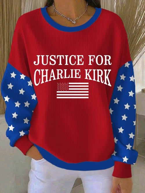 Justice For Charlie Kirk Sweatshirt American Flag Rest In Peace Charlie Kirk Apparel Gifts