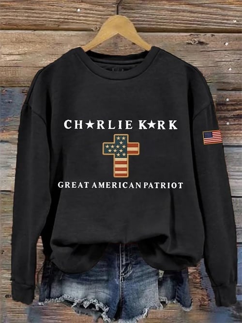 Charlie Kirk Great American Patriot Sweatshirt Rest In Peace Charlie Kirk Apparel Gifts