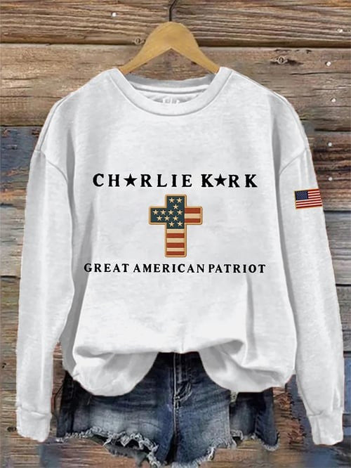 Charlie Kirk Great American Patriot Sweatshirt Rest In Peace Charlie Kirk Apparel Gifts