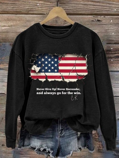 Charlie Kirk Sweatshirt Never Give Up Never Surrender Tribute To Charlie Kirk Apparel Gifts