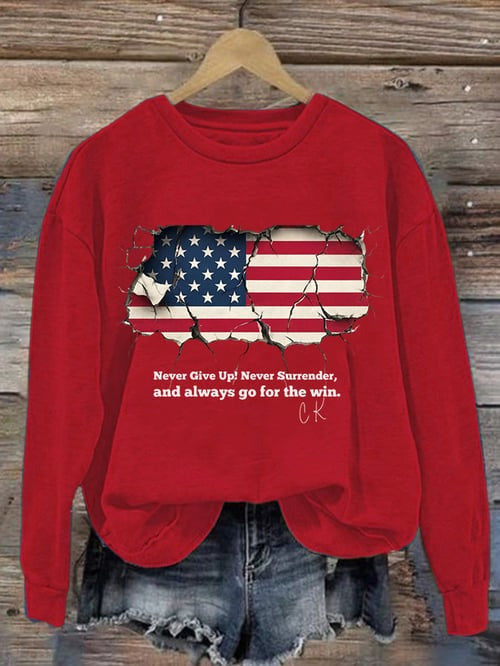 Charlie Kirk Sweatshirt Never Give Up Never Surrender Tribute To Charlie Kirk Apparel Gifts