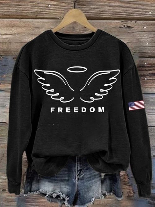 Charlie Kirk Freedom Sweatshirt Wings Angel Turning Points USA Merch Freedom Clothing Gifts